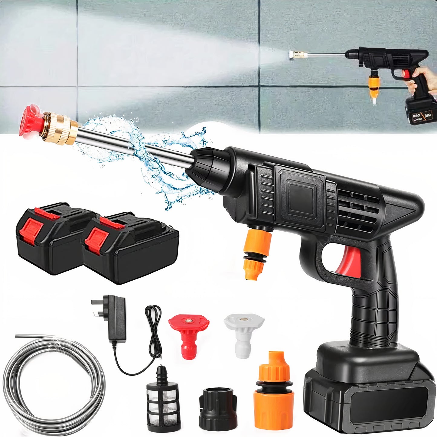 🚗💦 The Ultimate Cordless High Pressure Water Gun 🌟